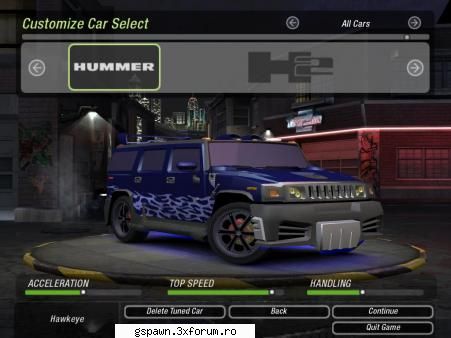 Cu ce va laudatzi in NFS U2 - Hawkeye - Masini