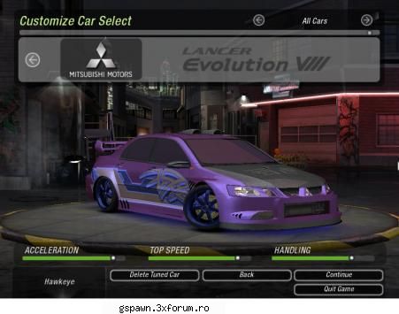 Cu ce va laudatzi in NFS U2 - Mitsubishi Lancer Evolution - Masini